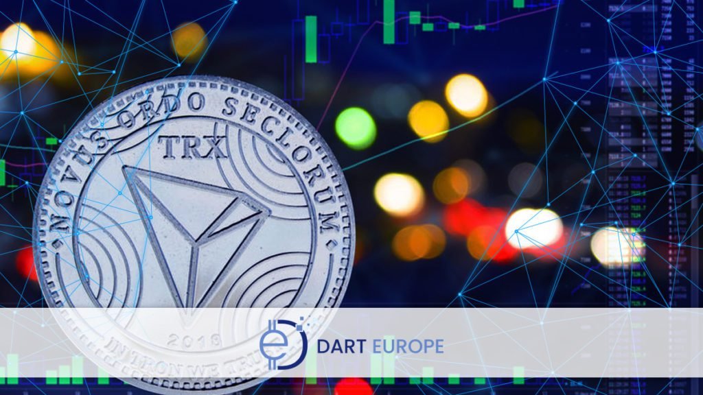 TRON Coin with diagram background