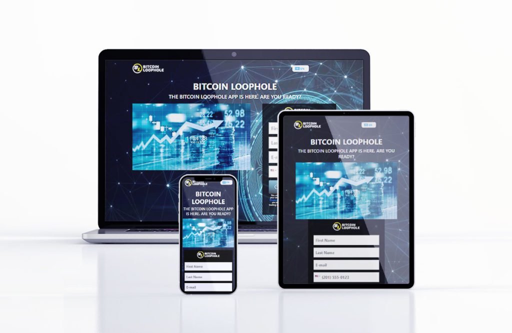 Bitcoin Loophole official website preview on different devices.